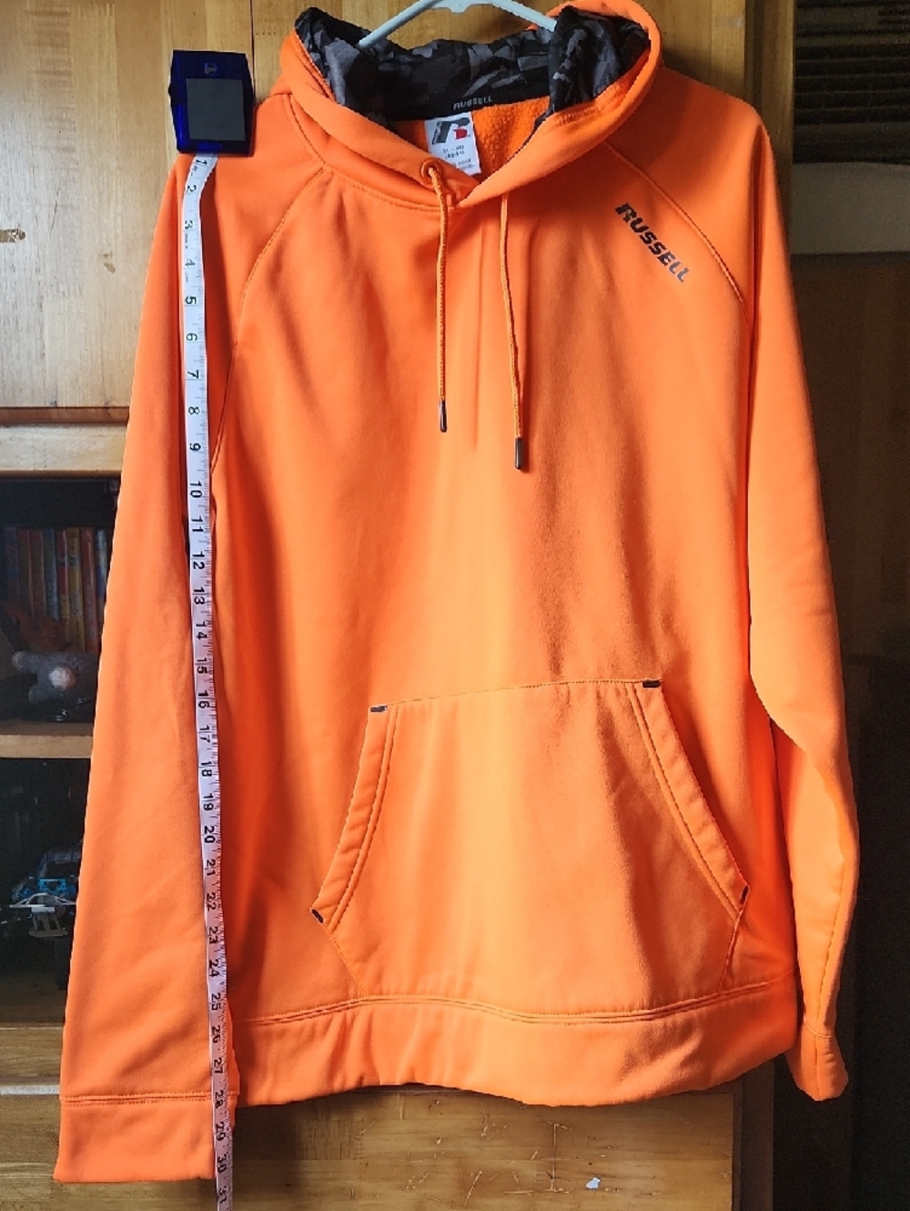 Russell Athletic High-Visibility Orange Hoodie - Picture 6 of 7